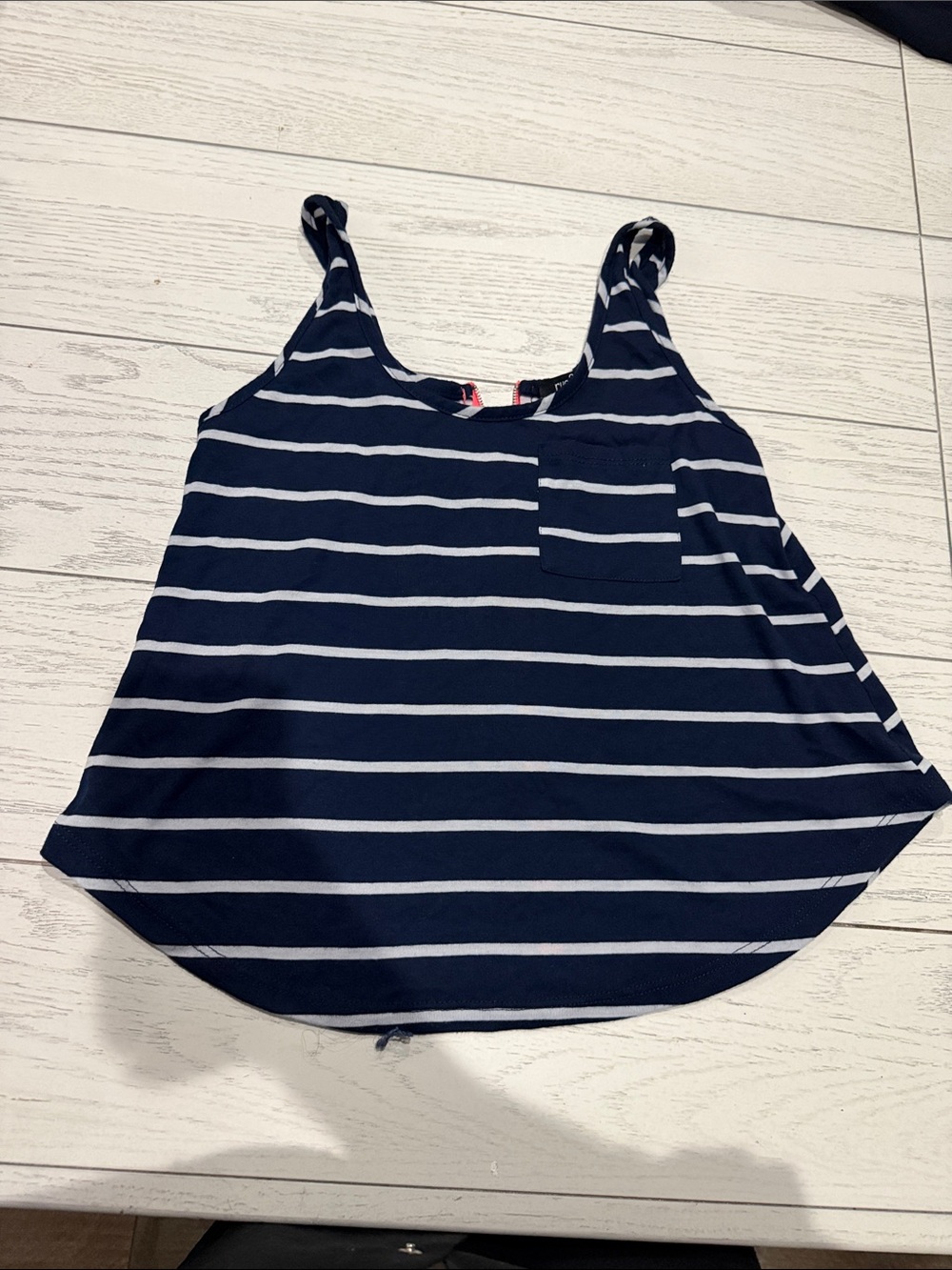 Rue21 Navy and White Striped Tank Top